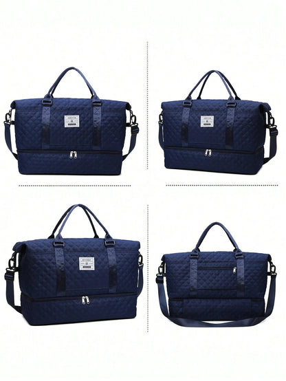 2PCS Large Capacity Travel Duffel Bag, Wet and Dry Separation Fitness Bag, Weekend Overnight Shoulder Bag, Hospital Necessary Mommy Bag, Travel Bag, Holiday Bag, Weekend Bag, Overnight Bag, with a Pull Bar Bag, with Shoe Storage, Durable Boarding Bag, Cosmetics Storage Bag